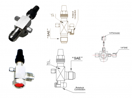 SAE Flare Valves With Rotalock Connections and Drawings